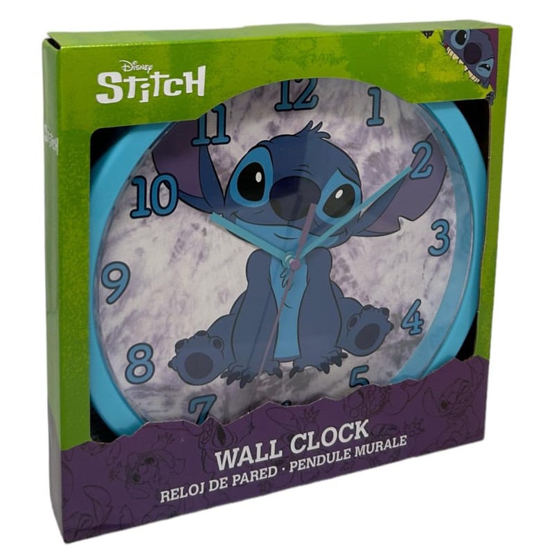CARTOON Children's Analogue Wall Clock 25 cm for Playroom (Stitch)