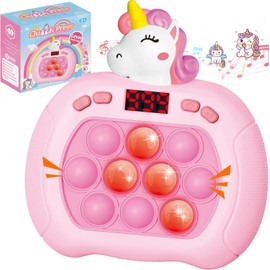 Unicorn Pop Game Fast Push Fidget Toy for Kids Ages 3-12,Pop Light Up Game Handheld Console Sensory Toys for Grils Boys,Unicorn Gifts for Travel Road Trip Activities Car Games Toddlers