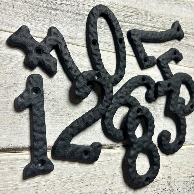 Cobata 4 inch Cast Iron Mailbox Numbers - Screw In