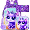 UFNDC 3PCS Cat Preschool Backpack, 16" Cute Moon Bookbag with