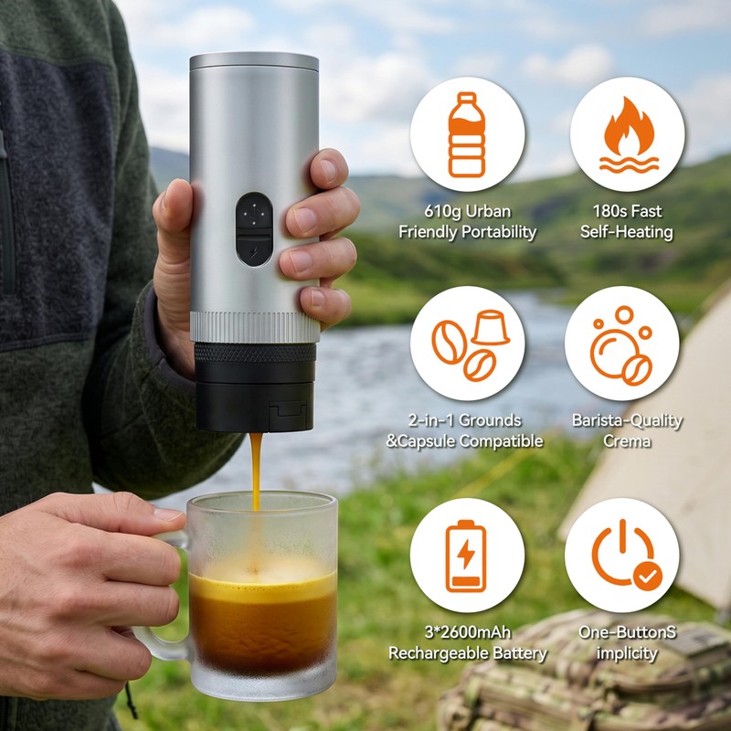 Portable Coffee Maker Electric Espresso Machine, 20 Bar Coffee Espresso