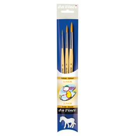 da Vinci Student Series 4212 Junior Student/Beginner Paint Brush Set, Synthetic with Lacquered Non-Roll Handles, Multiple Sizes, 3 Brushes