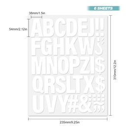 Iron On Letters for Clothing 2 Inch White Iron-On Vinyl Letters Heat Transfer Letter Alphabet Sticker for Clothes Fabric T-Shirt Printing 6 Sheets