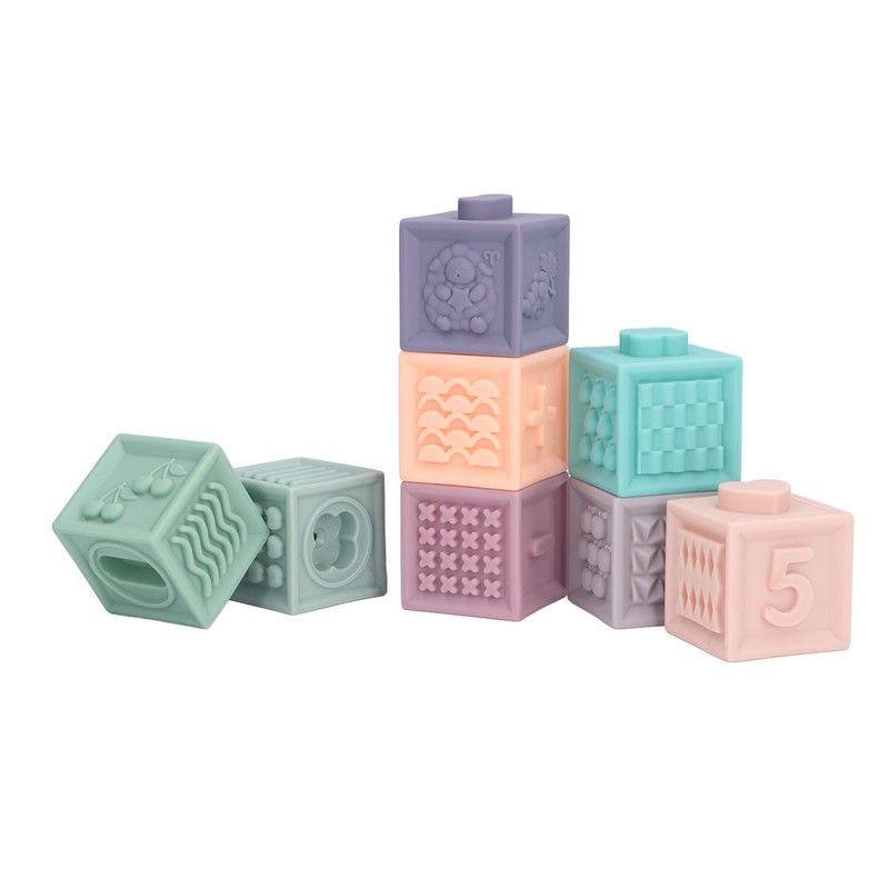 Soft Rubber Blocks Babies Children Chewing Silicone Early Childhood Educational