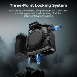 SmallRig R5 Mark II Half Cage for R6 Mark III HawkLock Quick Release Plate for Arca/NATO Rail 3 Point Locking for DJI RS 3 / RS 3 Pro / RS 4 / RS 4 Pro Gimbal 5953