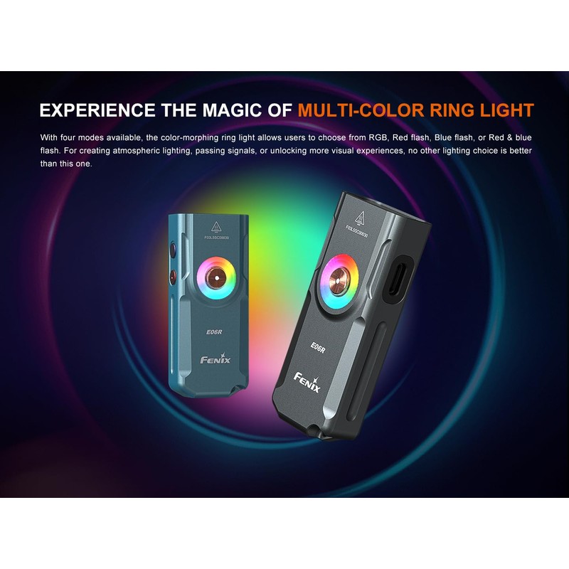 Fenix E06R 700 Lumen USB Rechargeable LED Keychain Flashlight/UV/Blacklight with