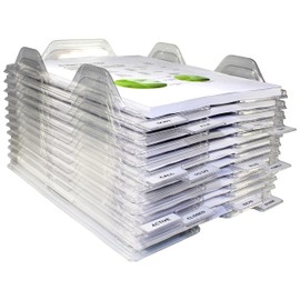 EZSTAX File Organizers - Letter Size, Stackable Trays for Desk - for Office Files, Mail, Documents - 48 Pack