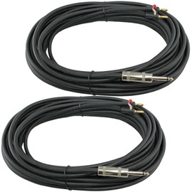 YOVUS 2x 50 FT foot feet pro audio 1/4 to dual banana plug speaker cable PA 16 gauge