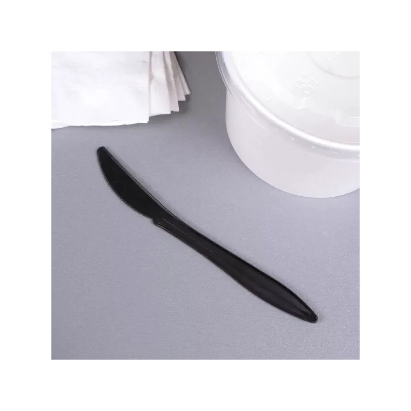 Karat PP Plastic Medium Weight Knives Bulk Box - Black