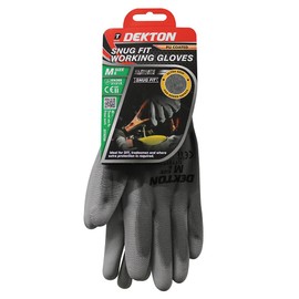 DEKTON 8/M Snug Fit PU Coated Working Gloves | Flexible & Strong Protection | Ideal for Workshop & DIY Tasks | Anti-Slip Latex Coating | CE Cat 2 & EN388 Certified for Superior Mechanical Protection
