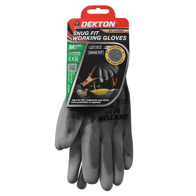 DEKTON 8/M Snug Fit PU Coated Working Gloves | Flexible