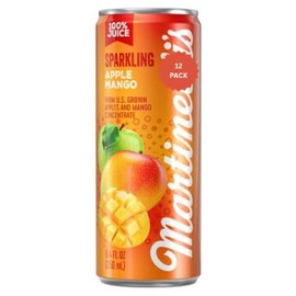 Sparkling Apple Mango Juice, 100% Juice, 8.4 fl oz Cans (Pack of 12) – No Added Sugar, Natural Flavors
