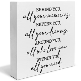 Graduation Quote Decor Positive Gift for Senior Graduation Party Decorations Graduation Wood Sign for Desk Table Shelf 5 x 5 Inches