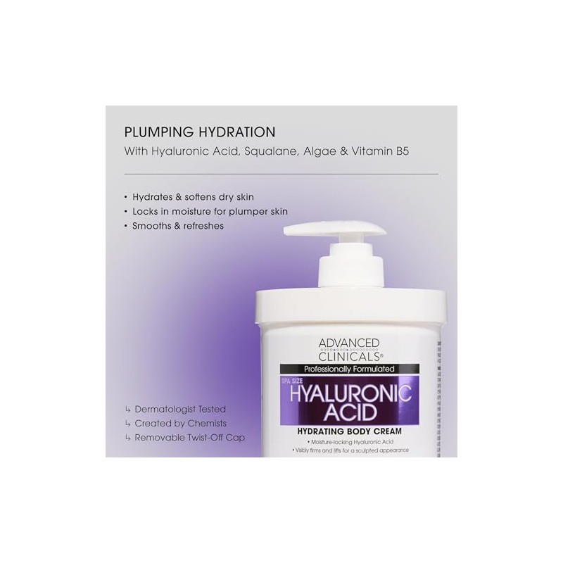 Advanced Clinicals Pack Set Crema Corporal Hialuronico Aceite Borraja Escualano