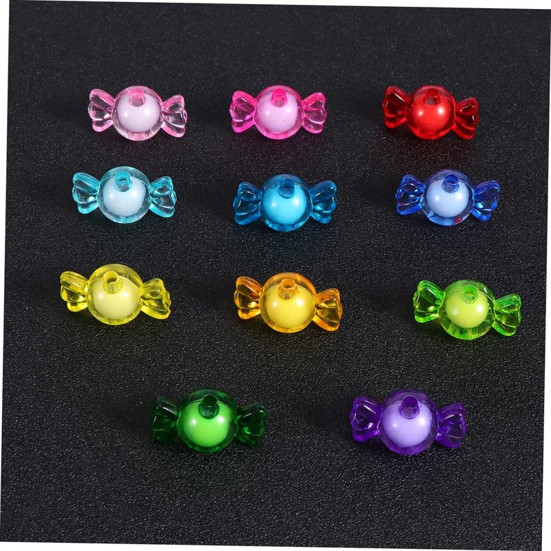 Tofficu 490g Acrylic Loose Beads Crystal Candy Shape DIY Beading