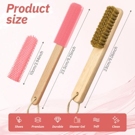 ELFRhino 3Pcs Toe Cleaning Brush Silicone Foot Scrubber for Soft Skin Exfoliation Lotion Applicator for Foot Seniors Seniors Elderly Men and Women, Pink