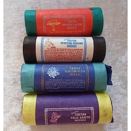 4 Pack Of Tibetan Incenses - Range Of Herbs & Spices (Dragons Blood, Spiritual, Benzoin & Palo Santo)