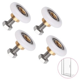 Sliding Door Replacement Rollers, Shower Door Pulleys, Shower Cubicles Rollers, Accessories, Pack of 4 Pulleys, Runners, Shower Door Rollers, for Shower Cubicle Door, Glass Shower Sliding Doors, (25