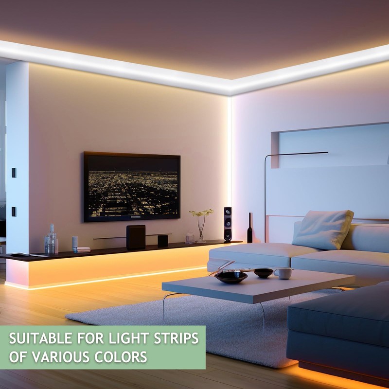Pushglossy 9Pcs 47.24″(Total 35.4 Ft) Ceiling Crown Molding with LED