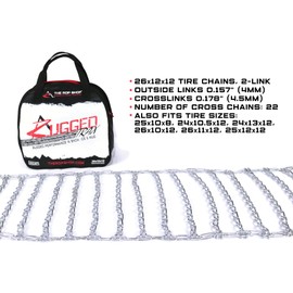 The ROP Shop | Pair of 2 Link Tire Chains 26x12x12 for Snow Blowers, Lawn & Garden Tractors, Mowers & Riders, UTV, ATV, 4-Wheelers, Utility Vehicles