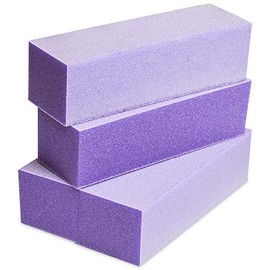 Karlash 10 unidades de pulidor de uñas pulidor de bloque de lijado 100/180 (morado y blanco)