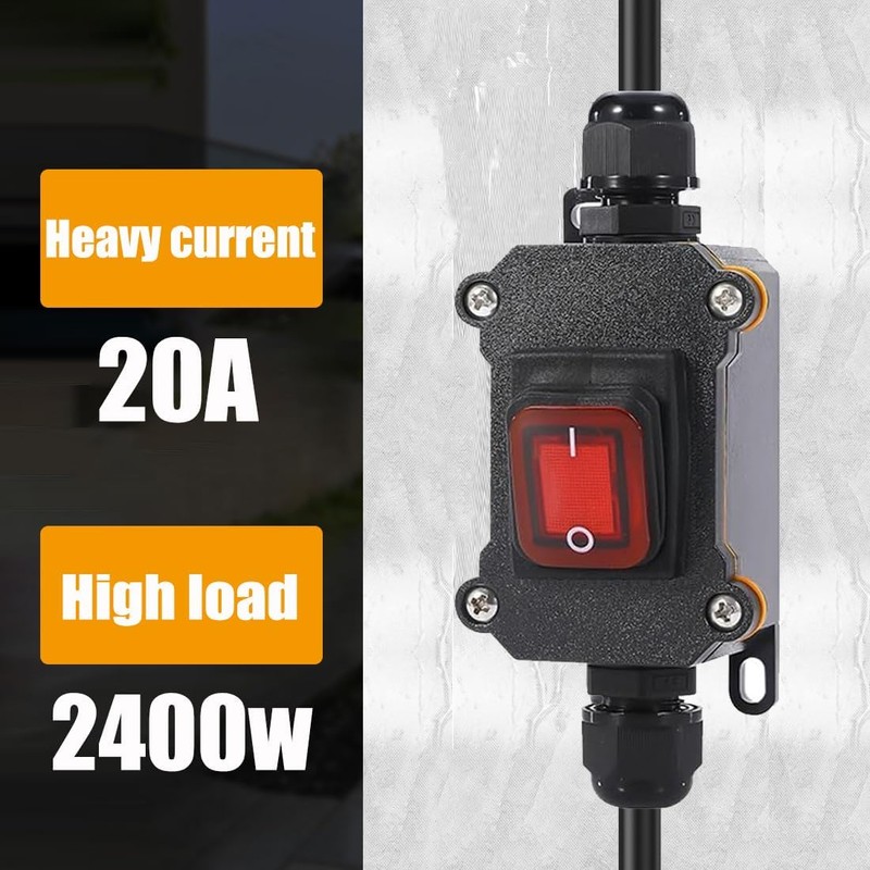 Inline Cable Switch IP66 Waterproof AC220V Switch with Mini Screwdriver