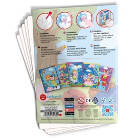 Sabbiarelli Sand-it for Fun Album Die Blumenfeen: 5 Pre-Glued Drawings, for Painting with Sand (Sand Not Included), Sand Pictures for Children from 5+