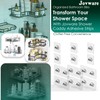 Jovware Adhesive Hooks for Shower Caddy, Bathroom Shelf Adhesive, Adhesive