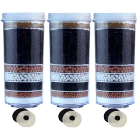 Aimex 8-Stage Water Filter with Activated Charcoal and KDF for a Balanced Water pH, Chlorine Reduction, and Heavy Metal Reduction - 3 Pieces