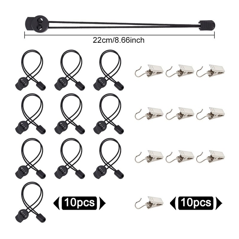 DELORIGIN Set of 10 Stretch Clips for Cross Stitch, Black