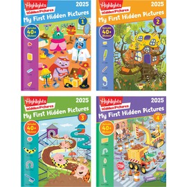 Highlights My First Hidden Pictures 2025 Activity Books for Kids Ages 3-6, 4-Book Set of Travel-Friendly Screen Free Seek and Find Fun with Stickers