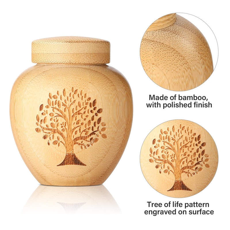 HOOMTREE Small Urns for Human Ashes Keepsake Set of 1,Mini