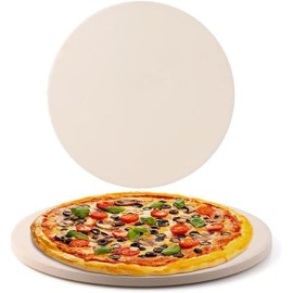 Nuwave 11.5 Inch Pizza Stone, New and Improved .48 Inch Thickness, Durable, Safe Baking Stone for Grill or Oven, Thermal Shock Resistant, Natural Cordierite Baking Stone, 1,472 °F Resistant, Round