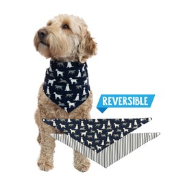 Lazy One Reversible Dog Bandana, Cute Accessories for Pets (Medium/Large, Family Bear)