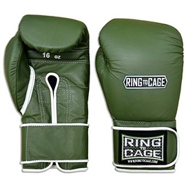 Japanese-Style Training Boxing Gloves 2.0 - Hook&Loop or Lace Up - 12oz, 14oz, 16oz, 18oz - 45 Colors to Choose (Marine Green, 16oz Hook&Loop)
