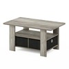Furinno Andrey Coffee Table with Bin Drawer, French Oak Grey/Black