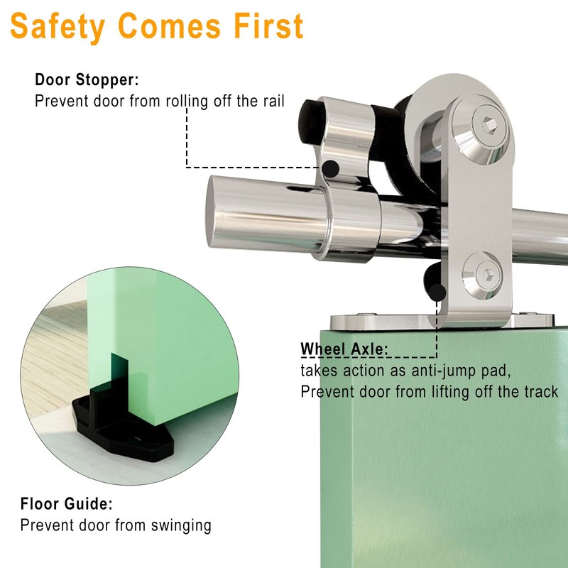 CCJH Sliding Barn Door Hardware Hangers Only 2pcs Stainless Steel