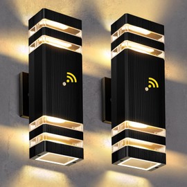 MZLITI Exterior Lighting Fixtures Dusk to Dawn 2 Pack, 3000K Warm White Outdoor Wall Lights, Up and Down Porch Lights, Waterproof Outdoor Lights for House Porch Patio