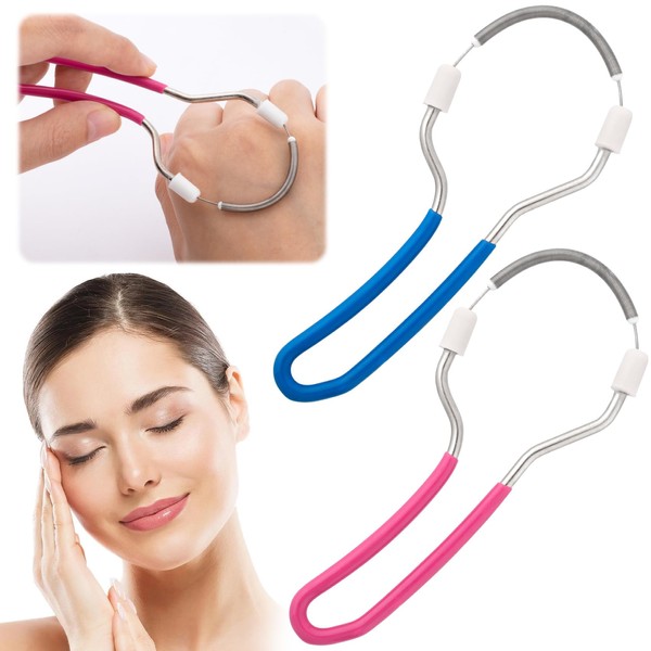 VARMDUKKE 2pcs Manual Facial Hair Remover, Stainless Steel Face Spring