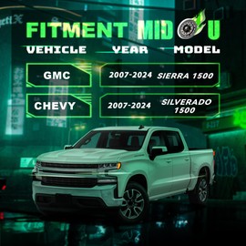 Leveling Lift Kit for 2007-2024 Chevy Silverado 1500 GMC Sierra 1500 2WD/4WD, MIDOU AUTO 3" Front and 2" Rear Full Leveling Lift Kit for Silverado 1500 Sierra 1500, 3in Front+2in Rear Strut Spacers