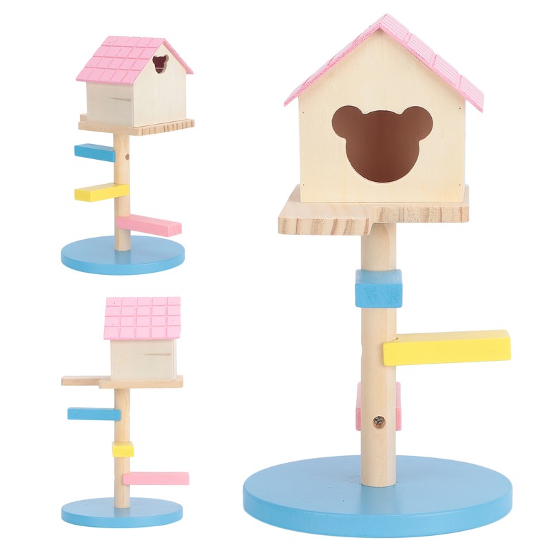 Hamster Loft Toy Wooden Durable Odorless Hamster House Climbing Ladders