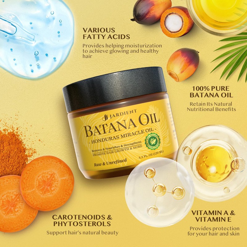 Jardient Raw Batana Oil for Hair Care: 100% Pure -
