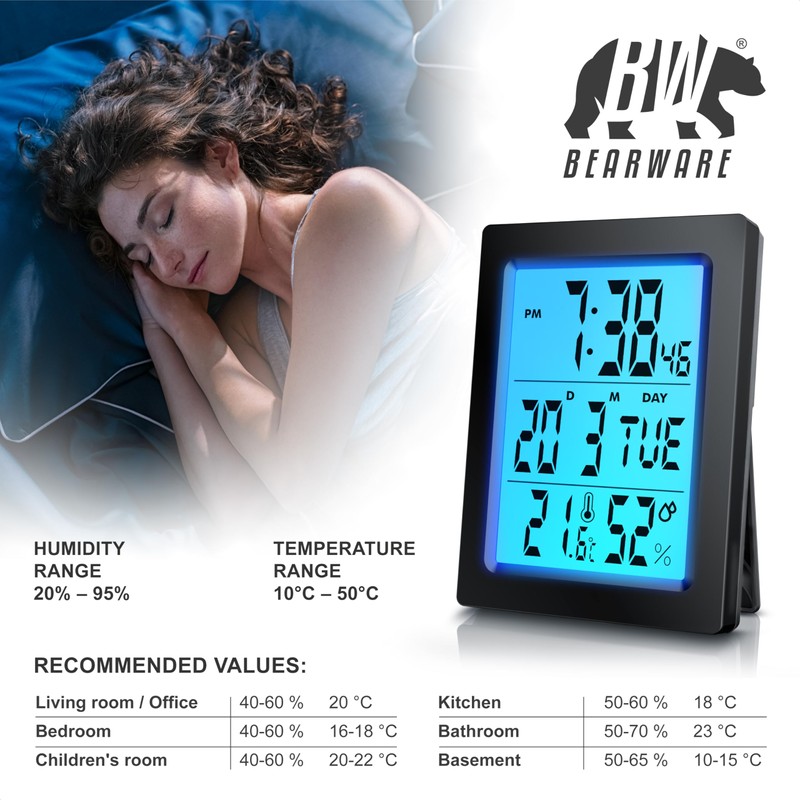 Digital Alarm Clock for Bedrooms, Bedside Clock with 3,5" (9cm)