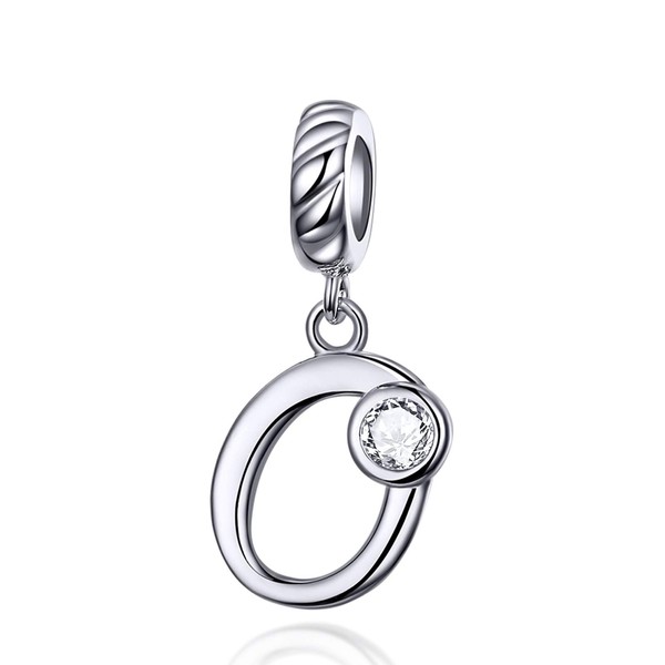 LaMenars Letter Dangle Bead Charms Initial Alphabet A-Z 925 Sterling