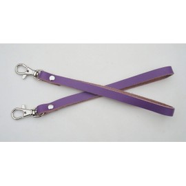 2 Pieces Genuine Leather Wrist Strap for Wallet Clutch Wristlet Purse Keys Keychain Pouch (purple)
