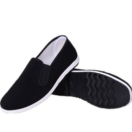 APIKA Chinese Traditional Old Beijing Shoes Kung Fu Tai Chi Shoes Rubber Sole Unisex Black
