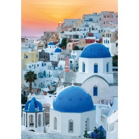 1000 Piece Puzzle + Poster Santorini