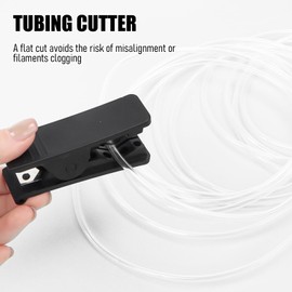 PTFE Hose 5 m with Cutter, 4 mm x 2.5 mm OD PTFE Tube Teflon Hose for Direct Drive Extruder 3D Printer, for Bambu Lab A1/A1 mini/P1P/P1S/X1C, for Creality K1/K1 Max/Ender 3 V3 (White)