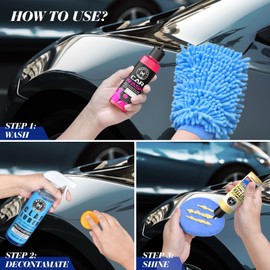 Wontolf Complete Car Clay Bar Auto Detailing Kit, Clay Luber, Butter Wet Wax, Car Wash Soap - Premium Grade Clay System Car Washing Detailing Kit- Maximum Gloss & Unsurpassed Slickness(19 Items)