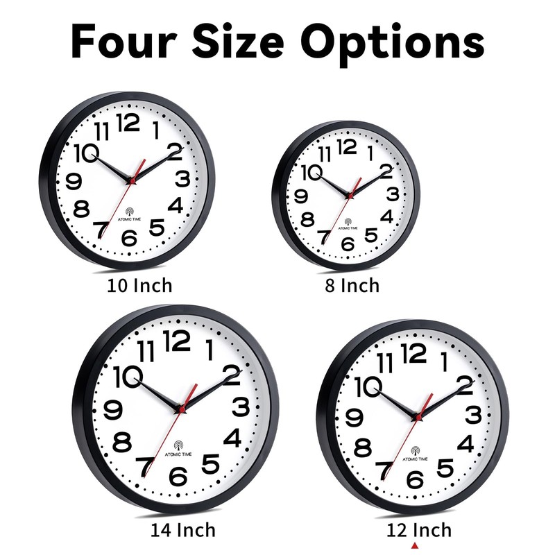 Roymnie Atomic Wall Clock 12 Inch, Modern Clock Battery Operated